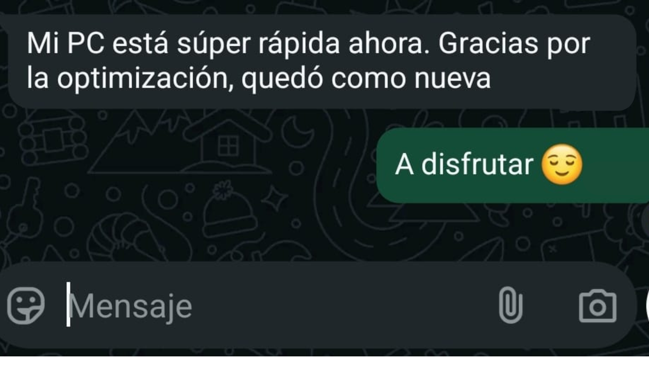 Valentina optimizando su PC